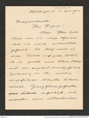 Nachlass Franz Steindachner, Brief von Oscar de Beaux an Franz Steindachner (15.07.1912), Inv.Nr. 100.05, Seite 1